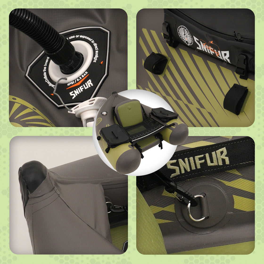 Snifur Steelhead Inflatable Fishing Float Tube