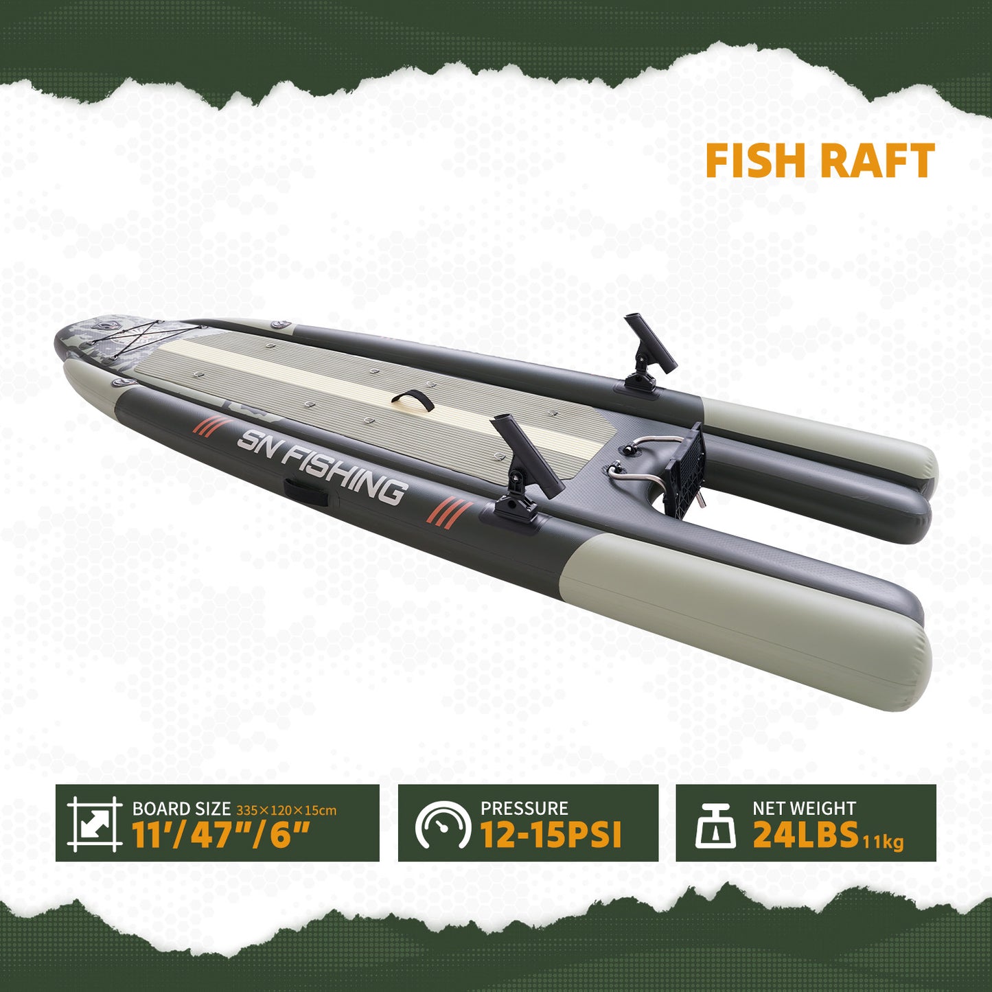 FishRaft Dual-Pontoon Inflatable Fishing Paddle Board
