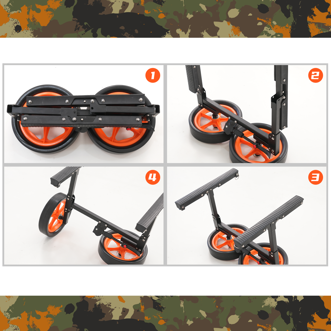 Foldable Aluminum Trolley with Wide Wheels for Kayak, Inflatable Boat & SUP