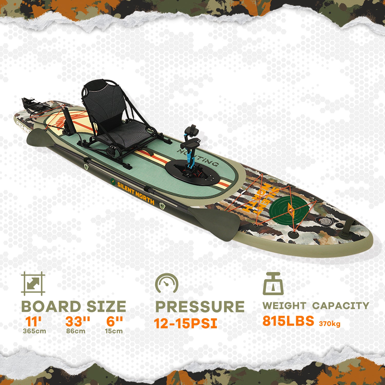 Silent North Inflatable Fishing Paddle Board