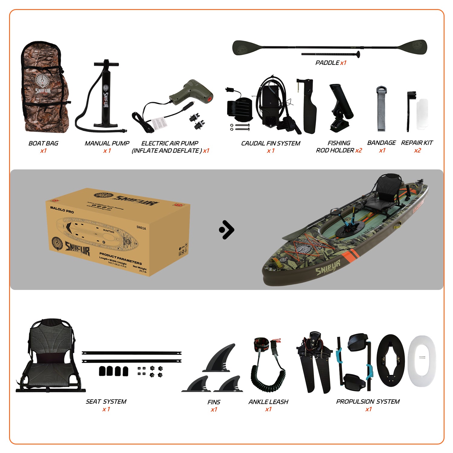 Malolo Pro Inflatable Fishing Kayak – Double Layer Design