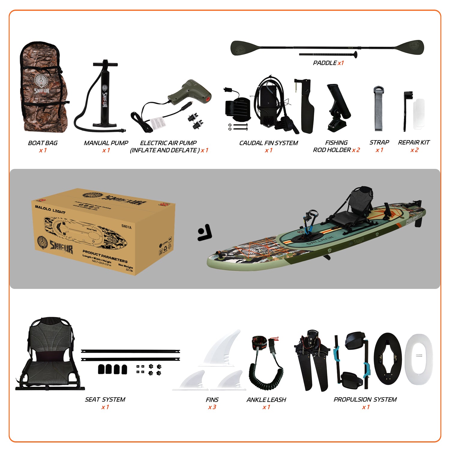 Malolo Light Multi-Purpose Fishing Paddle Board