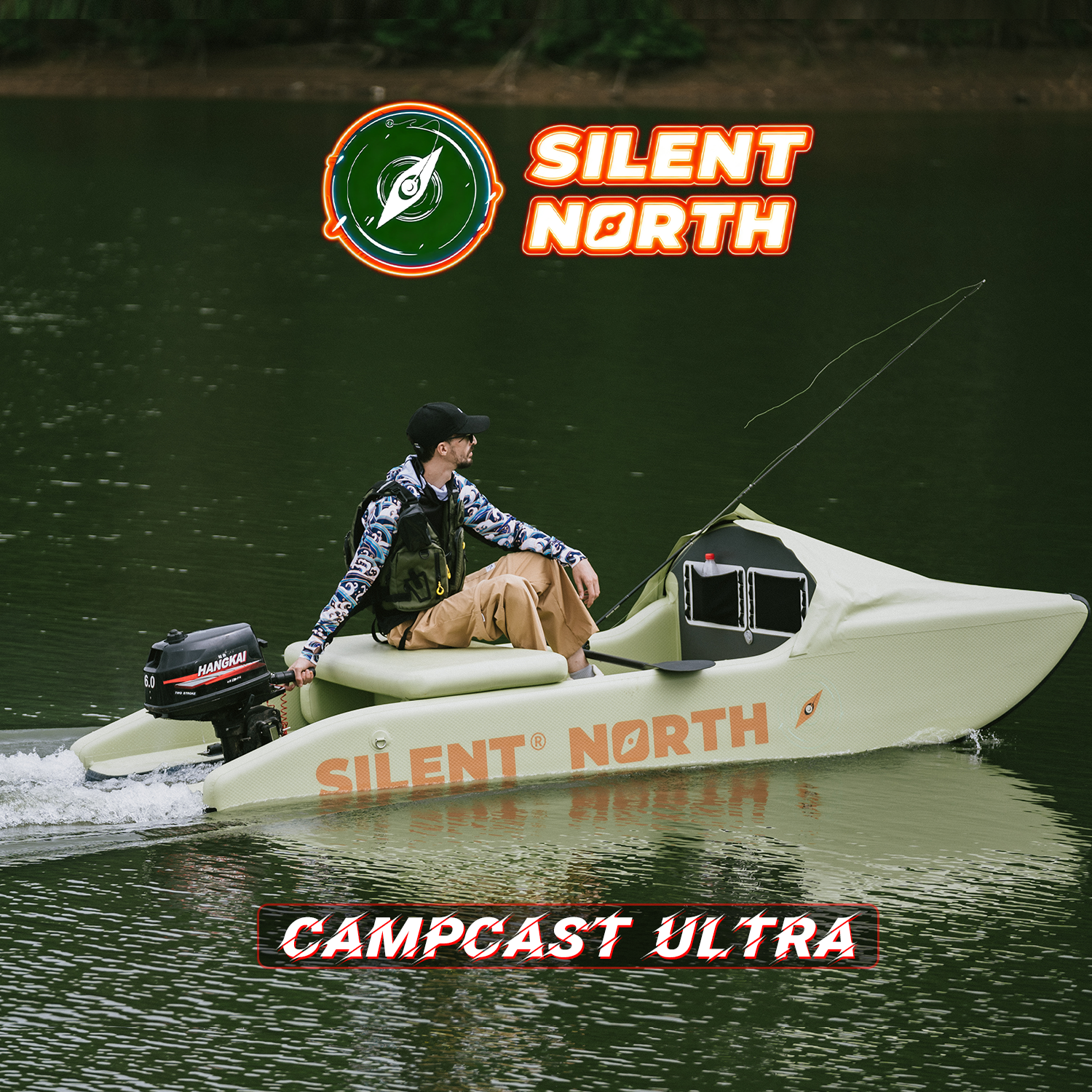 CampCast Ultra Inflatable Fishing Boat | Durable & Compatible with Gasoline and Electric Motors
