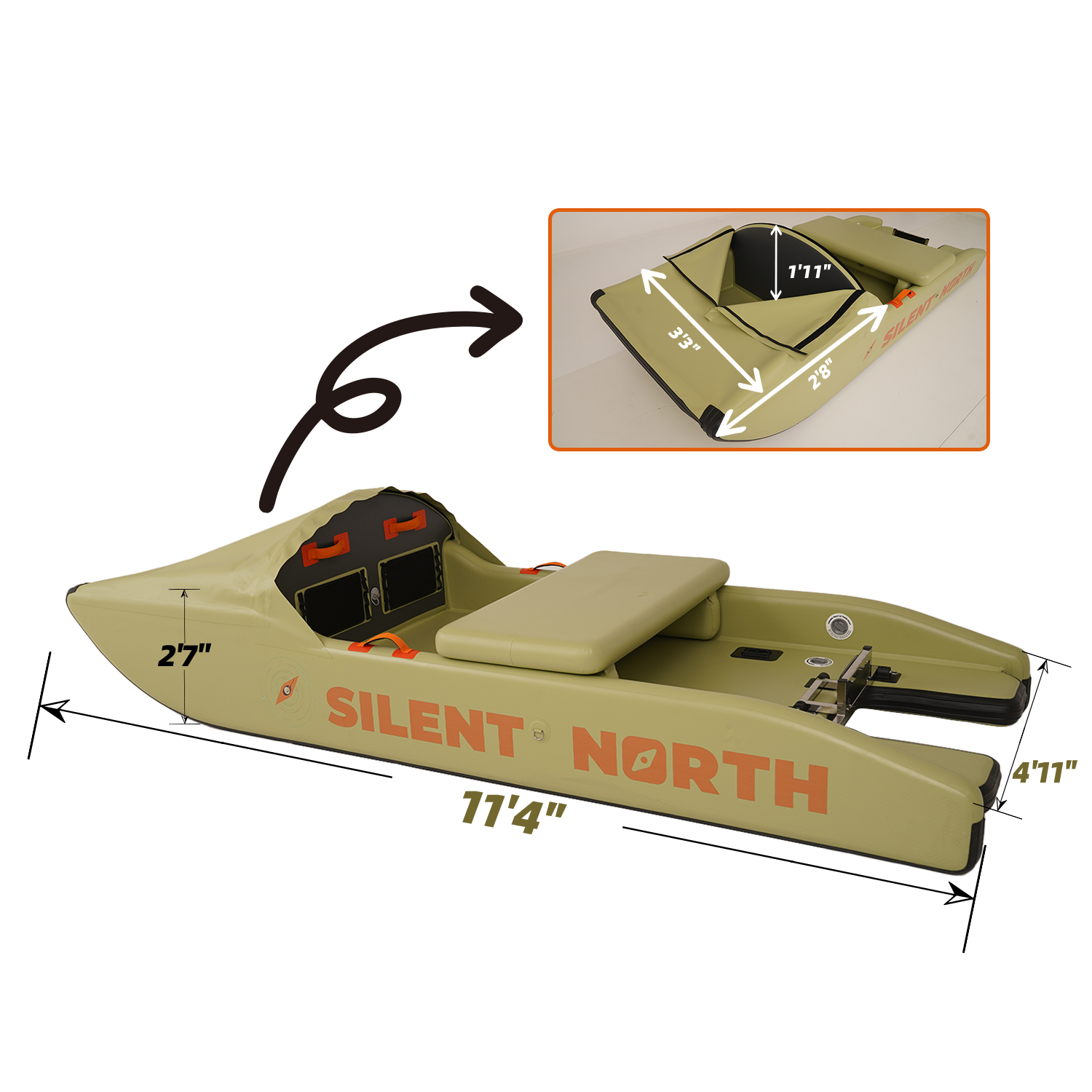 CampCast Ultra Inflatable Fishing Boat | Durable & Compatible with Gasoline and Electric Motors