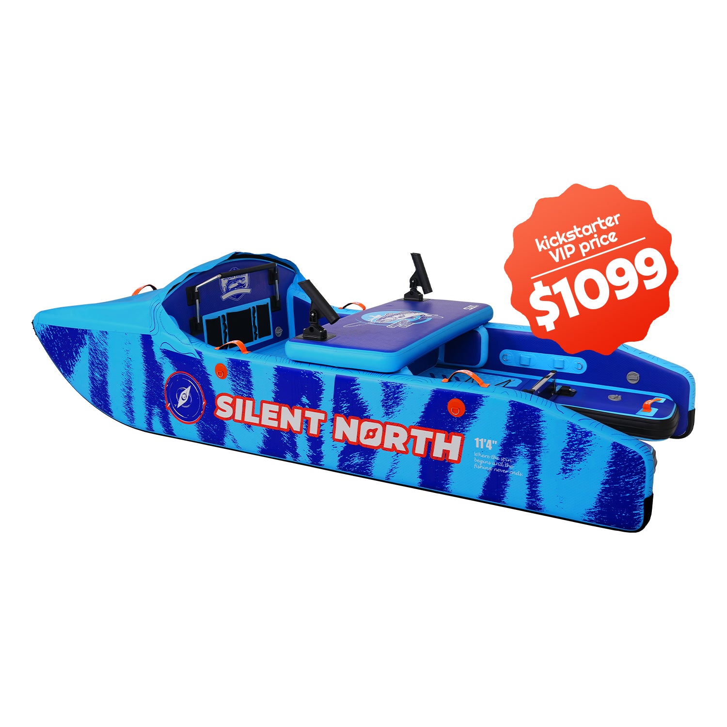 CampCast Ultra Inflatable Fishing Boat | Durable & Compatible with Gasoline and Electric Motors