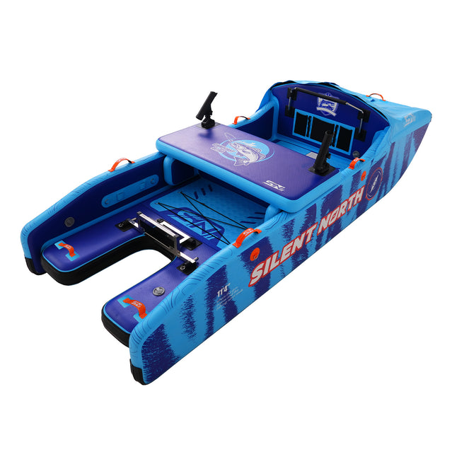 CampCast Ultra Inflatable Fishing Boat Blue Color | Durable & Compatible with Gasoline and Electric Motors