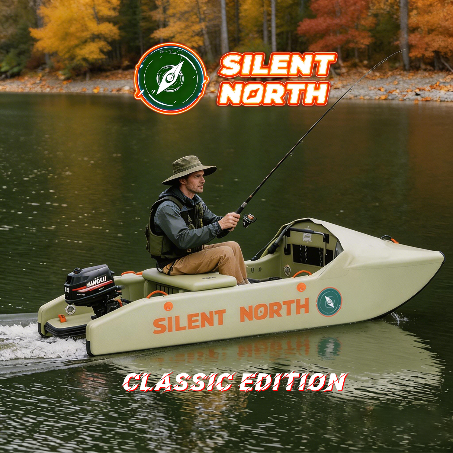 CampCast Ultra Inflatable Fishing Boat Sports Edition | Durable & Compatible with Gasoline and Electric Motors