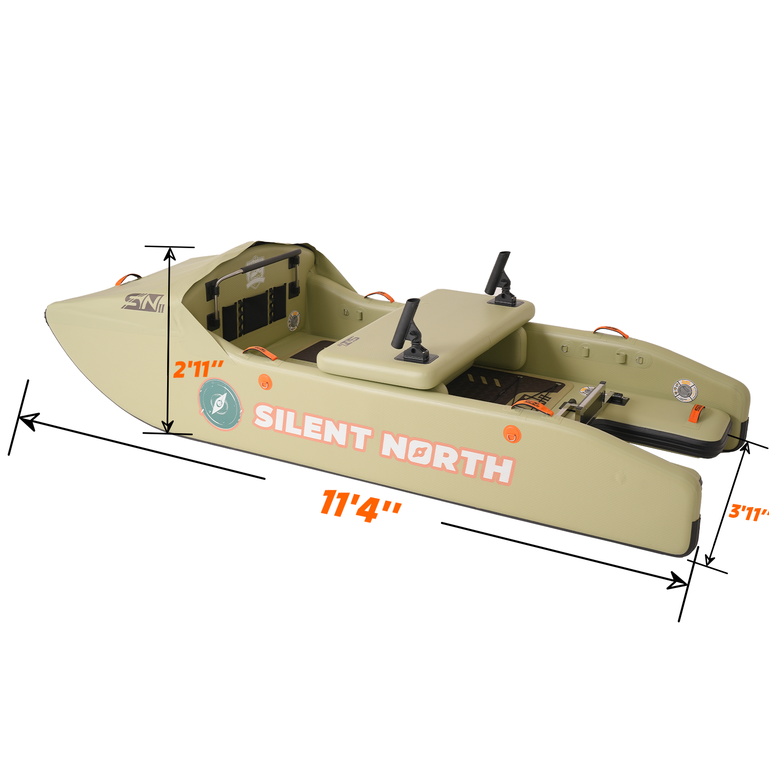 CampCast Ultra Inflatable Fishing Boat Sports Edition | Durable & Compatible with Gasoline and Electric Motors