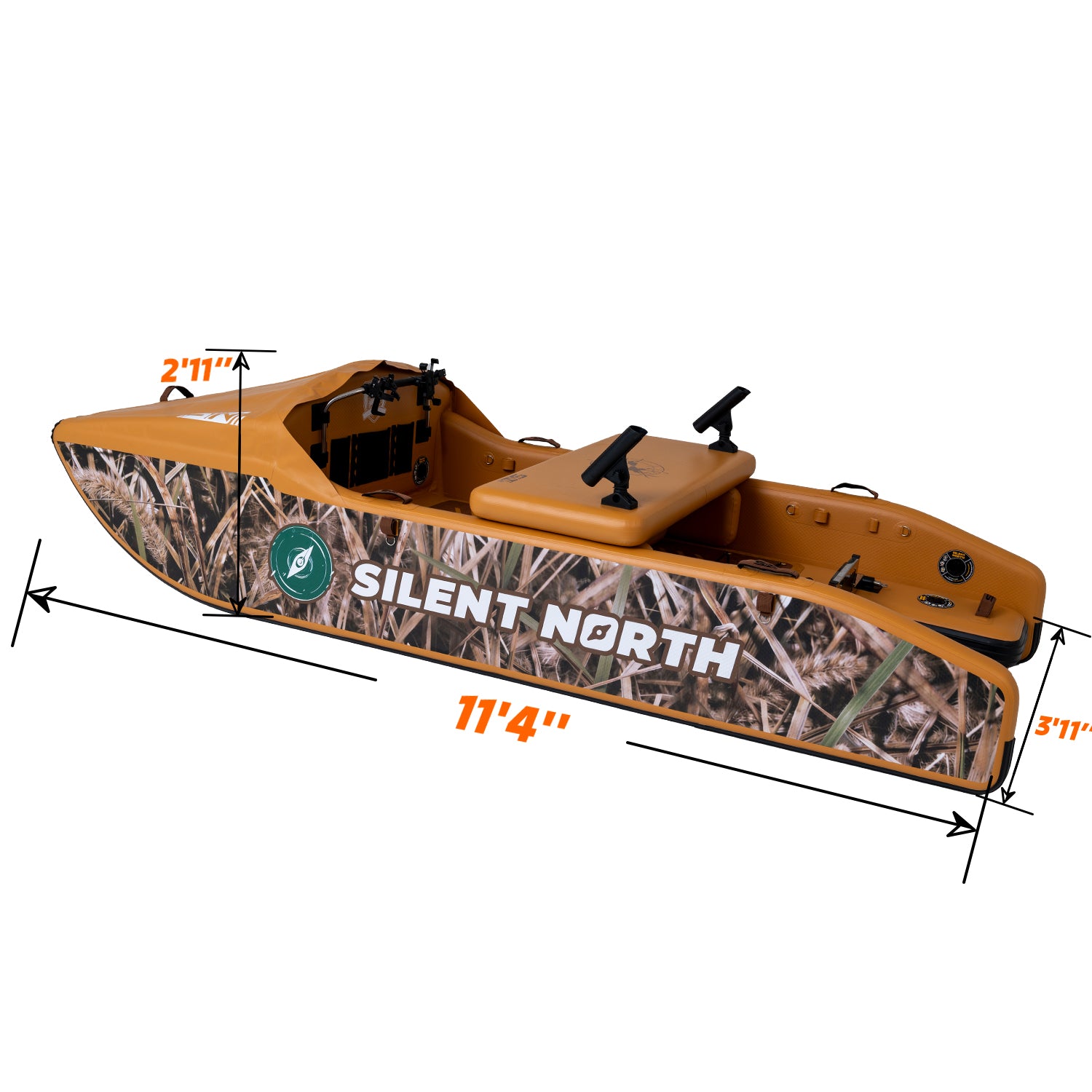 CampCast Ultra Inflatable Fishing Boat Waterfowl Edition