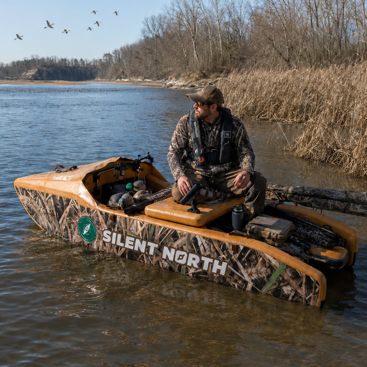 CampCast Ultra Inflatable Fishing Boat Waterfowl Edition – Silent North