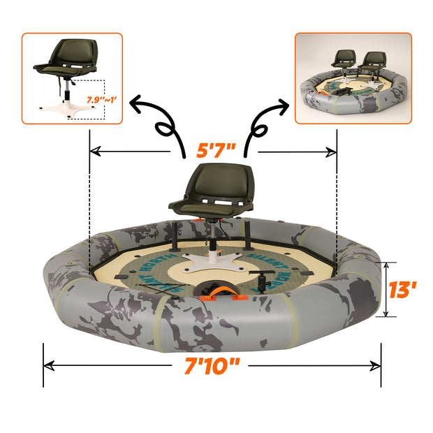 Portafish Ultra Polygon Electric Inflatable Fishing Boat – Stable, Portable & 360° Casting Platform